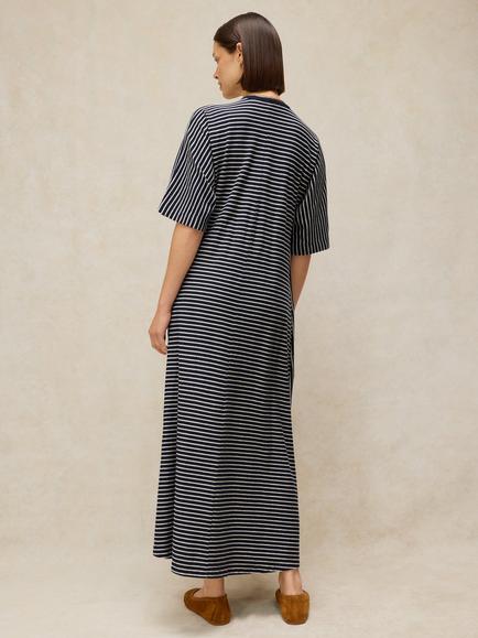 White Stuff Tierney Striped Maxi Dress, Navy/Multi - view 2, Navy/Multi