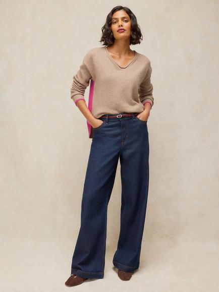 White Stuff Sansa V-Neck Jumper, Light Natural, Light Natural