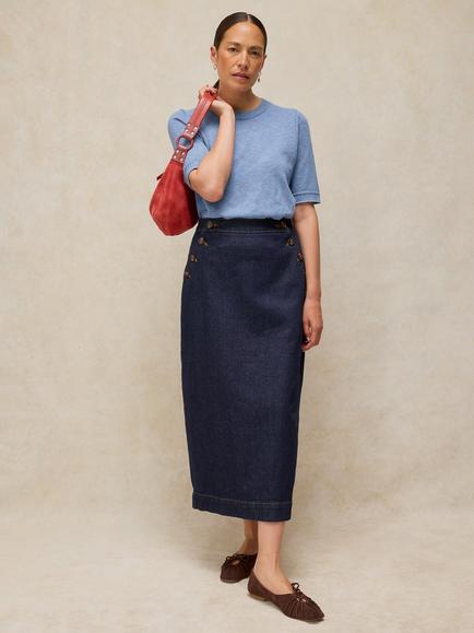 White Stuff Reese Denim Mini Skirt, Dark Denim, Dark Denim