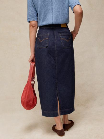 White Stuff Reese Denim Mini Skirt, Dark Denim - view 2, Dark Denim