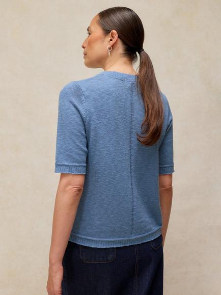 White Stuff Betsy Crew Neck T-Shirt, Mid Blue - view 2, Mid Blue