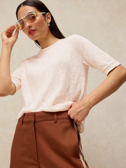 White Stuff Betsy Crew Neck T-Shirt, Pale Ivory, Pale Ivory
