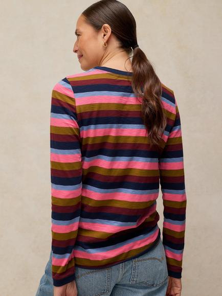 White Stuff Clara Long Sleeve T-Shirt, Pink/Multi - view 2, Pink/Multi