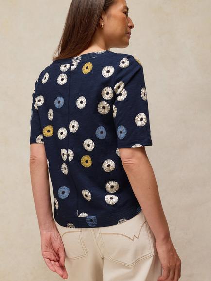 White Stuff Weaver Notch Neck T-Shirt, Navy - view 2, Navy