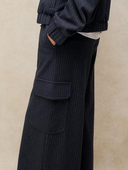 White Stuff Tegan Striped Wide Leg Trousers, Navy/Multi - view 2, Navy/Multi