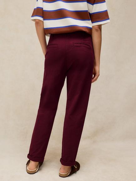 White Stuff Regular Mid Rise Trousers - view 2, Dark Plum