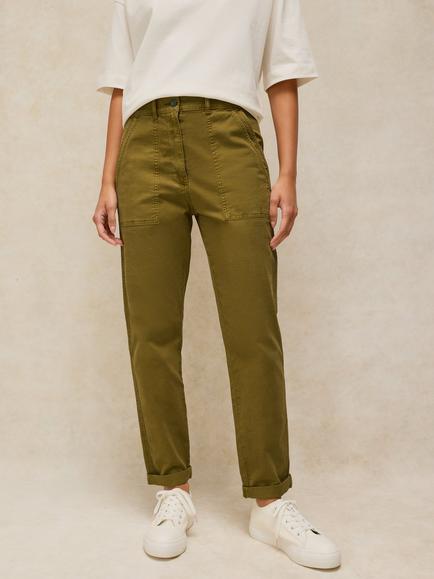 White Stuff Regular Mid Rise Trousers, Khaki