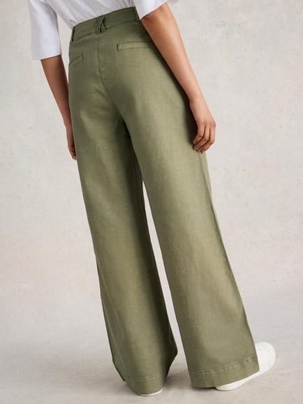 White Stuff Wide Leg Trousers, Khaki - view 2, Khaki
