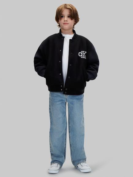 Calvin Klein Kids' Wool Look Bomber Jacket, Black, Black