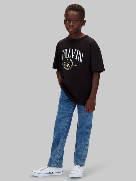 Calvin Klein Kids' Oversized Short Sleeve Graphic T-Shirt, Black