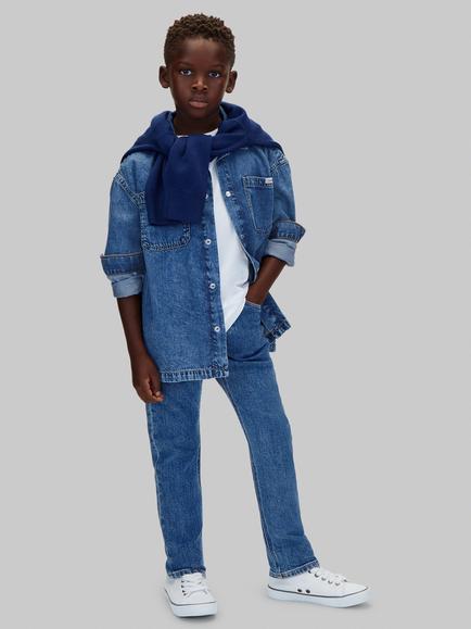 Calvin Klein Kids' Beckford Mid-Rise Dad Jeans, Mid Blue, Mid Blue