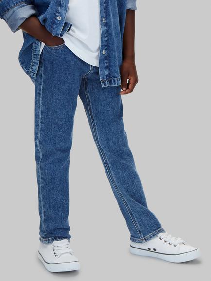 Calvin Klein Kids' Beckford Mid-Rise Dad Jeans, Mid Blue - view 2, Mid Blue