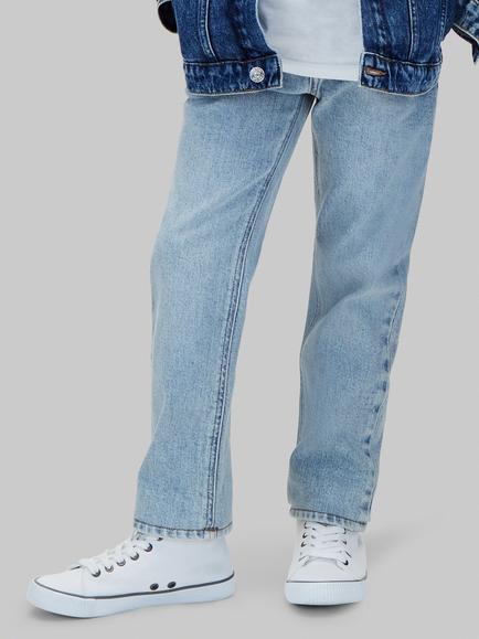 Calvin Klein Kids' Straight Leg Jeans, Mid Blue - view 2, Mid Blue
