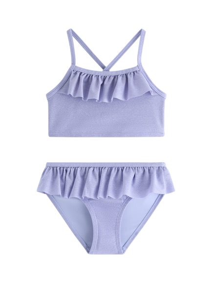Lindex Kids' Ruffle Bikini Set, Light Blue, Light Blue