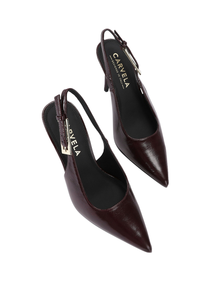 Carvela Blanca Slingback Court Shoes, Wine - view 2, Wine