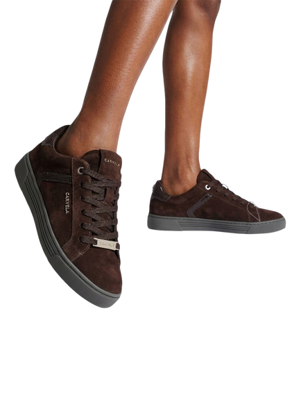 Carvela Daze Suede Trainers, Dark Brown - view 2, Dark Brown