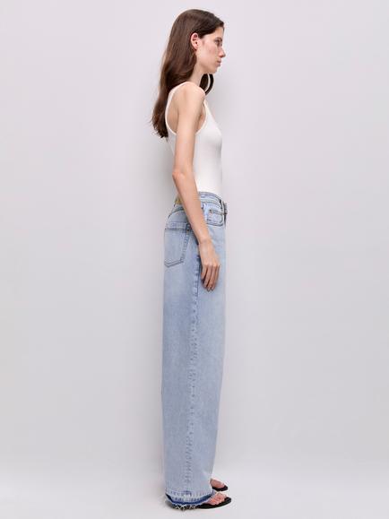 Aje Elliot High Rise Wide Leg Ankle Jeans - view 2, Light Wash