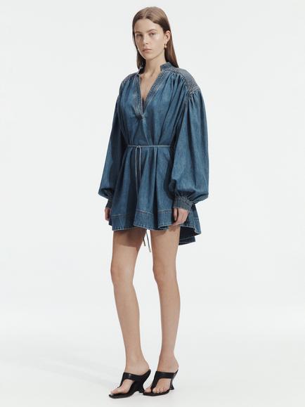 Aje Viva Denim Mini Dress, Stormy Indigo, Stormy Indigo