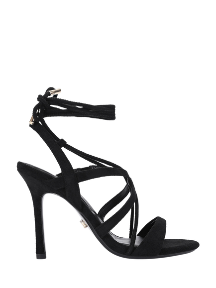 Carvela Fabrizia Microsuede Stiletto Heel Strappy Sandals, Black, Black