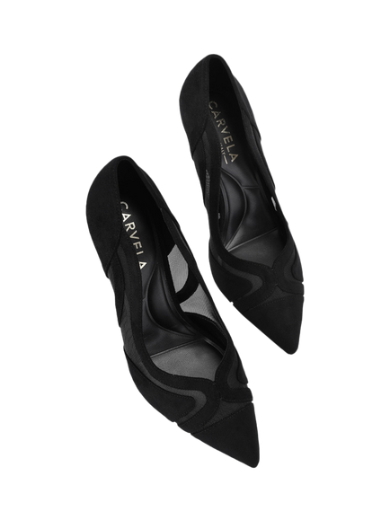 Carvela Fantastico Microsuede Stiletto Heel Court Shoes, Black - view 2, Black
