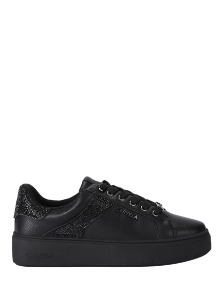 Carvela Gia Embellished Lace Up Trainers, Black, Black