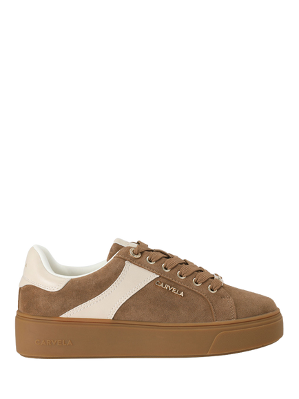 Carvela Gia Lace Up Trainers, Camel, Camel