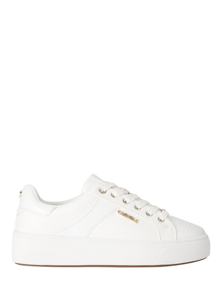 Carvela Gia Lace Up Trainers, White, White