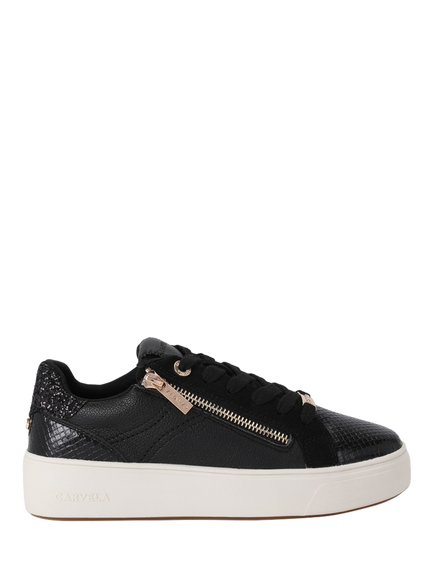 Carvela Gia Zip Trainers, Black/White, Black/White