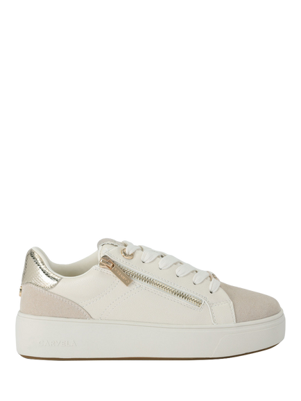 Carvela Gia Zip Trainers, Bone/Multi, Bone/Multi
