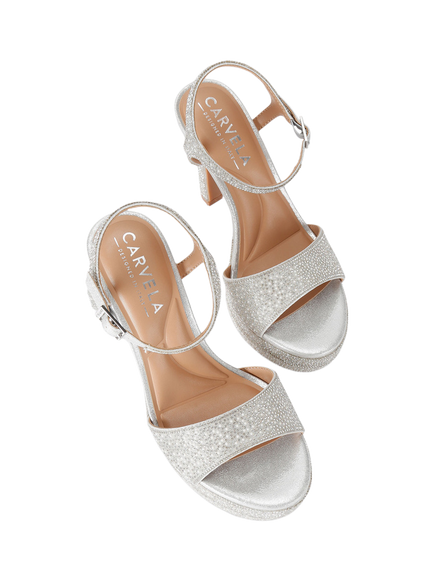 Carvela Isadora Jewel Platform Court Shoes, White - view 2, White