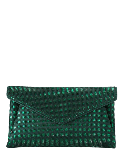 Carvela Stargaze Embellished Envelope Clutch Bag, Dark Green, Dark Green