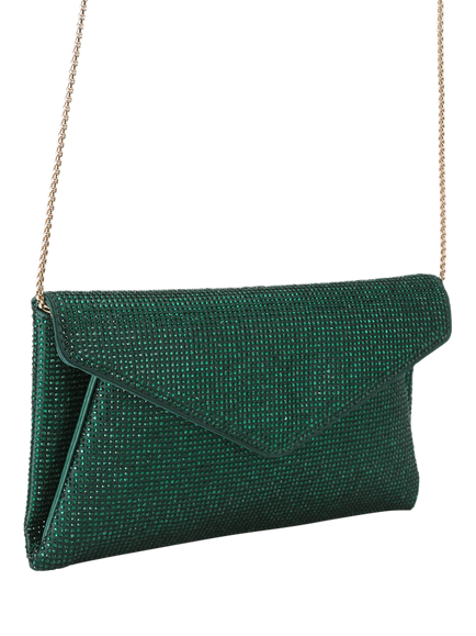 Carvela Stargaze Embellished Envelope Clutch Bag, Dark Green - view 2, Dark Green