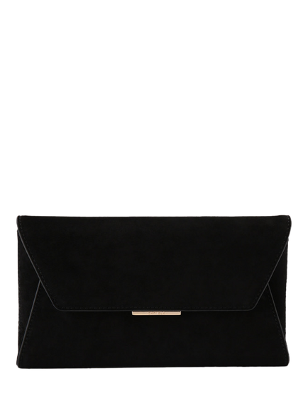 Carvela Spirited Suede Clutch Bag, Black