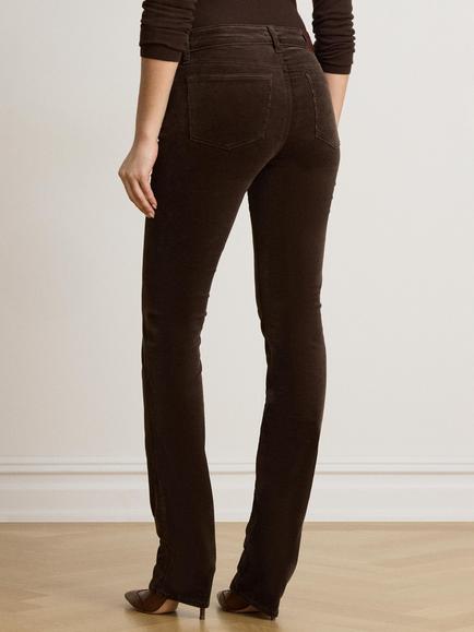 Lauren Ralph Lauren Mid Rise Slim Straight Leg Corduroy Trousers, Circuit Brown - view 2, Circuit Brown