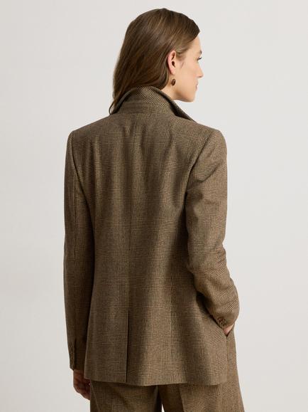 Lauren Ralph Lauren Glen Check Wool Twill Blazer, Brown/Tan Multi - view 2, Brn/Tan Multi
