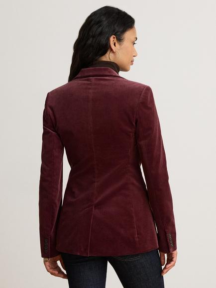 Lauren Ralph Lauren Single Breasted Corduroy Blazer, Dark Garnet - view 2, Dark Garnet