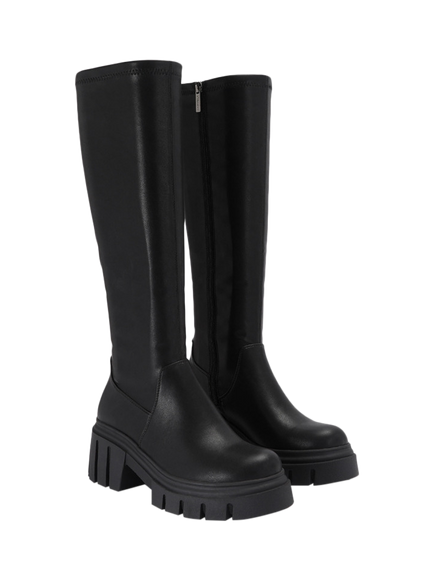 Carvela Chunky Sole Knee High Boots, Black - view 2, Black