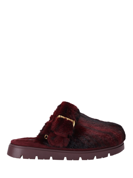 Carvela Pavillion Warm Faux Fur Mules, Red, Red