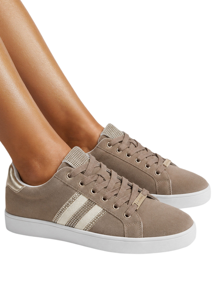 Carvela Rapid Embellished Trainers, Taupe - view 2, Taupe