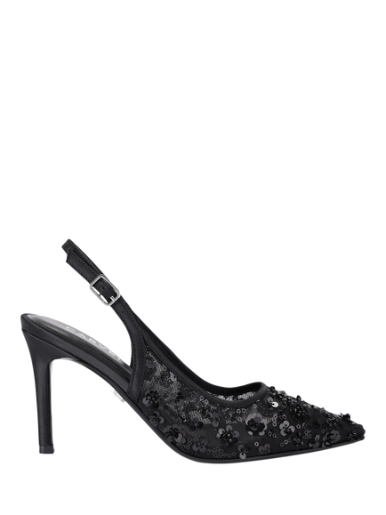 Carvela Ravenna Stiletto Heel Sequin Court Shoes, Black