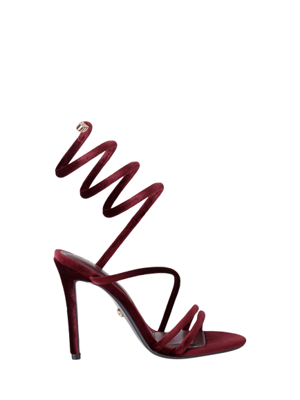 Carvela Spiral 105 Diamante Embellished Strappy Sandals, Red/Dark