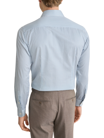 Eton Signature Twill Bengal Stripe Shirt, Blue - view 2, Blue