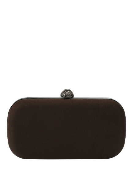 Carvela Cecilia Hard Clutch Bag, Dark Brown
