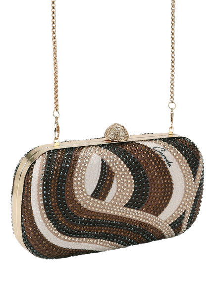 Carvela Cecilia Hard Clutch Bag, Brown - view 2, Brown