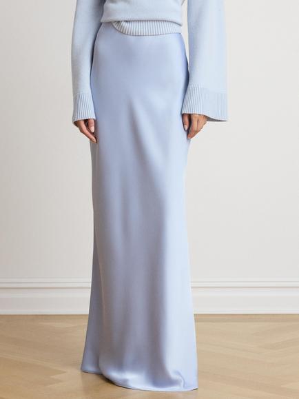 Lauren Ralph Lauren Aline Satin Maxi Skirt, Icy Blue, Icy Blue