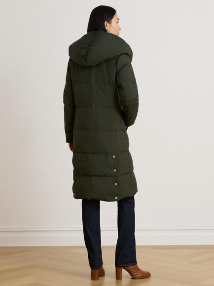 Lauren Ralph Lauren Hooded Longline Puffer Coat, Dark Green - view 2, Dark Green