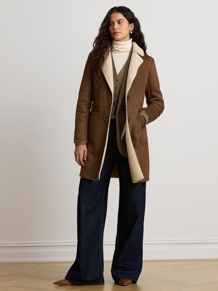Lauren Ralph Lauren Faux Suede Coat, Brown, Brown