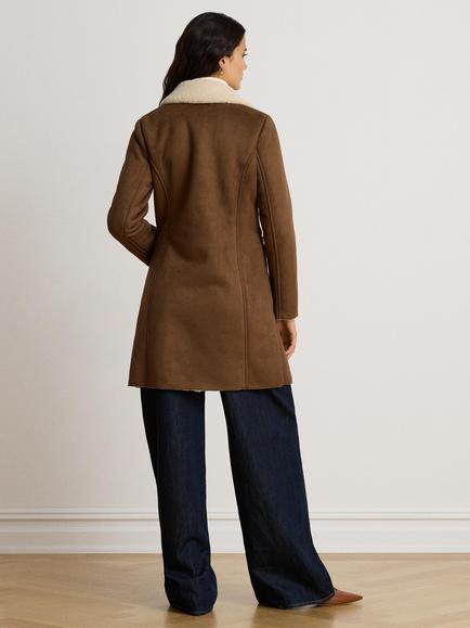Lauren Ralph Lauren Faux Suede Coat, Brown - view 2, Brown