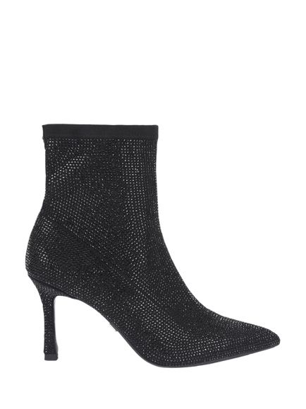 Carvela Corletta Sock Embellished Stiletto Heel Ankle Boots, Black, Black