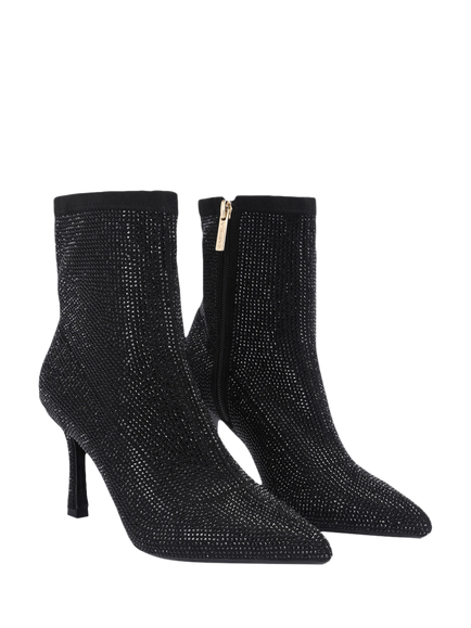 Carvela Corletta Sock Embellished Stiletto Heel Ankle Boots, Black - view 2, Black
